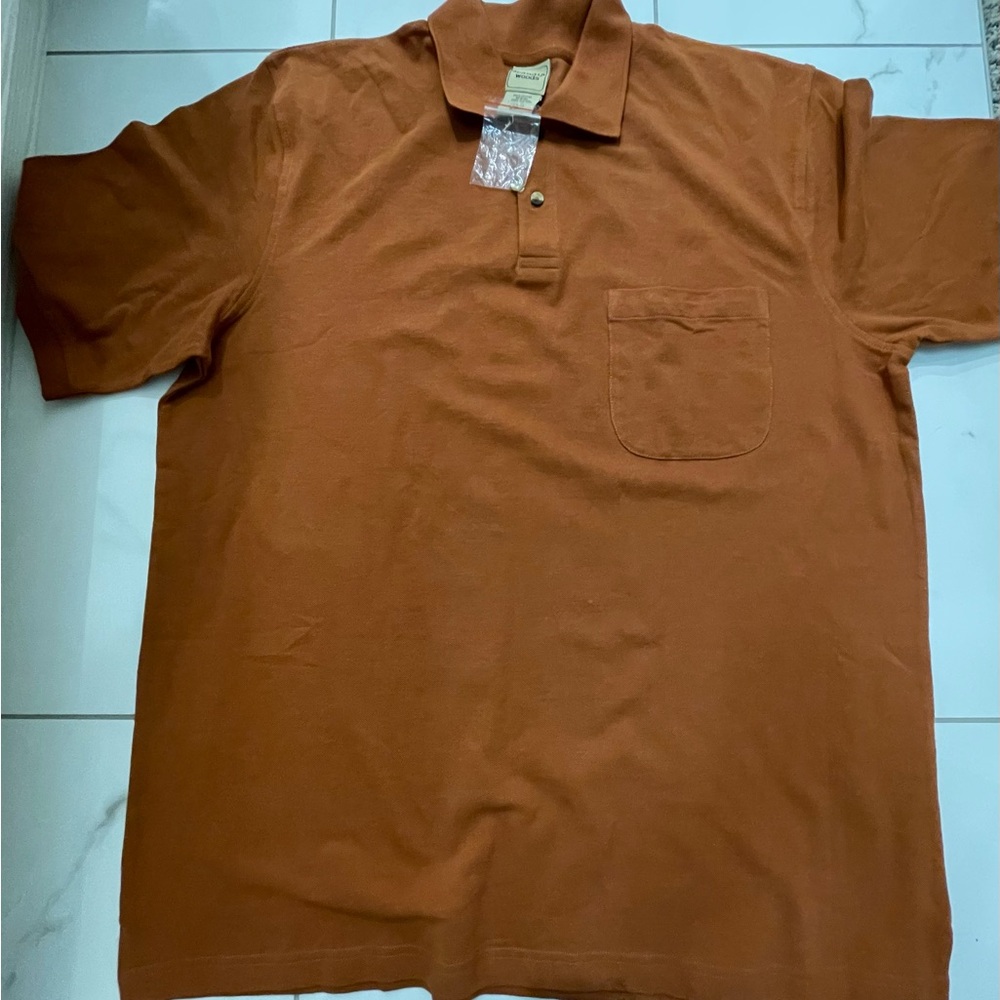 NWT !!Brown Polo Shirt with Ribbed Collar and Short Sleeves!
